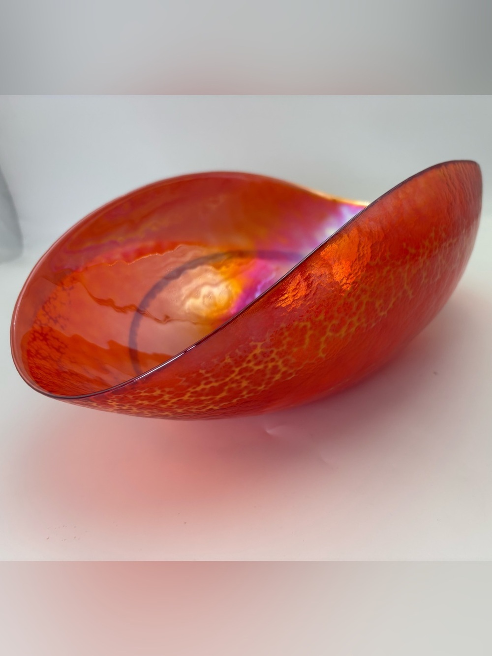 Large Murano Glass Sunset Bowl Crate & Barrel - Made in Italy - Picture 9 of 16